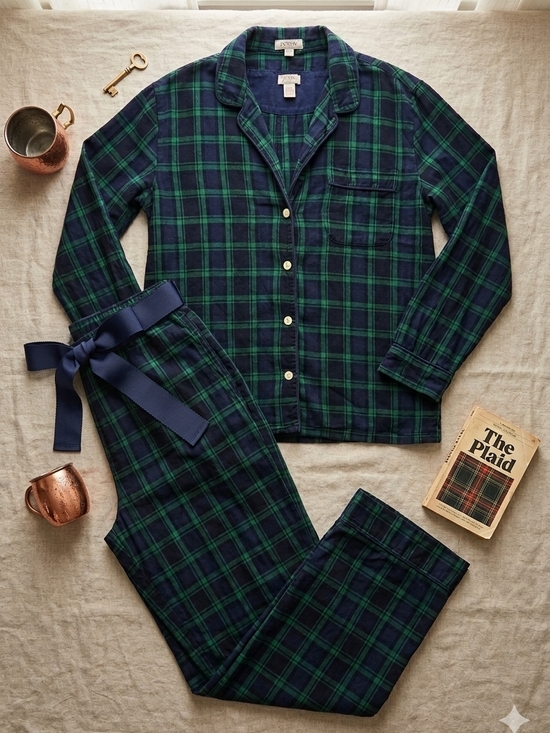 J. Crew Other - J. Crew Black Watch Plaid Pajama Set - Size XS